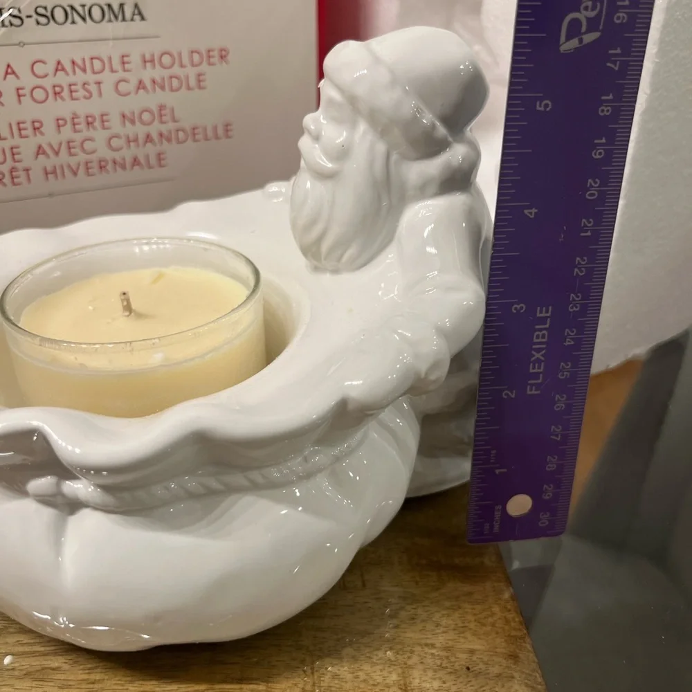 Williams Sonoma Ceramic Santa Candle Holder